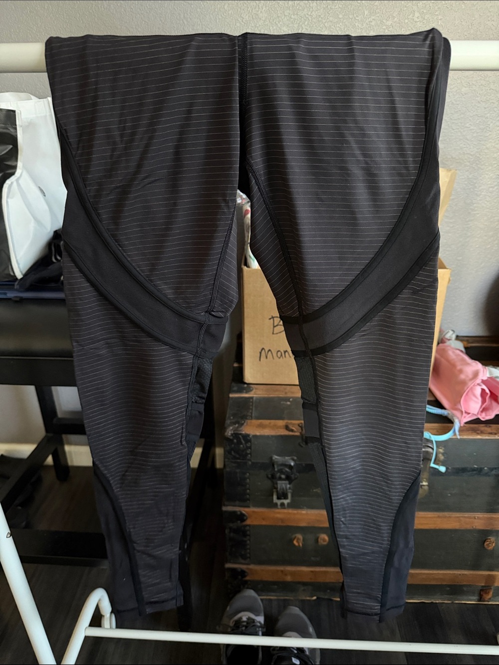 lululemon athletica Black Striped High-Rise Performance Leggings